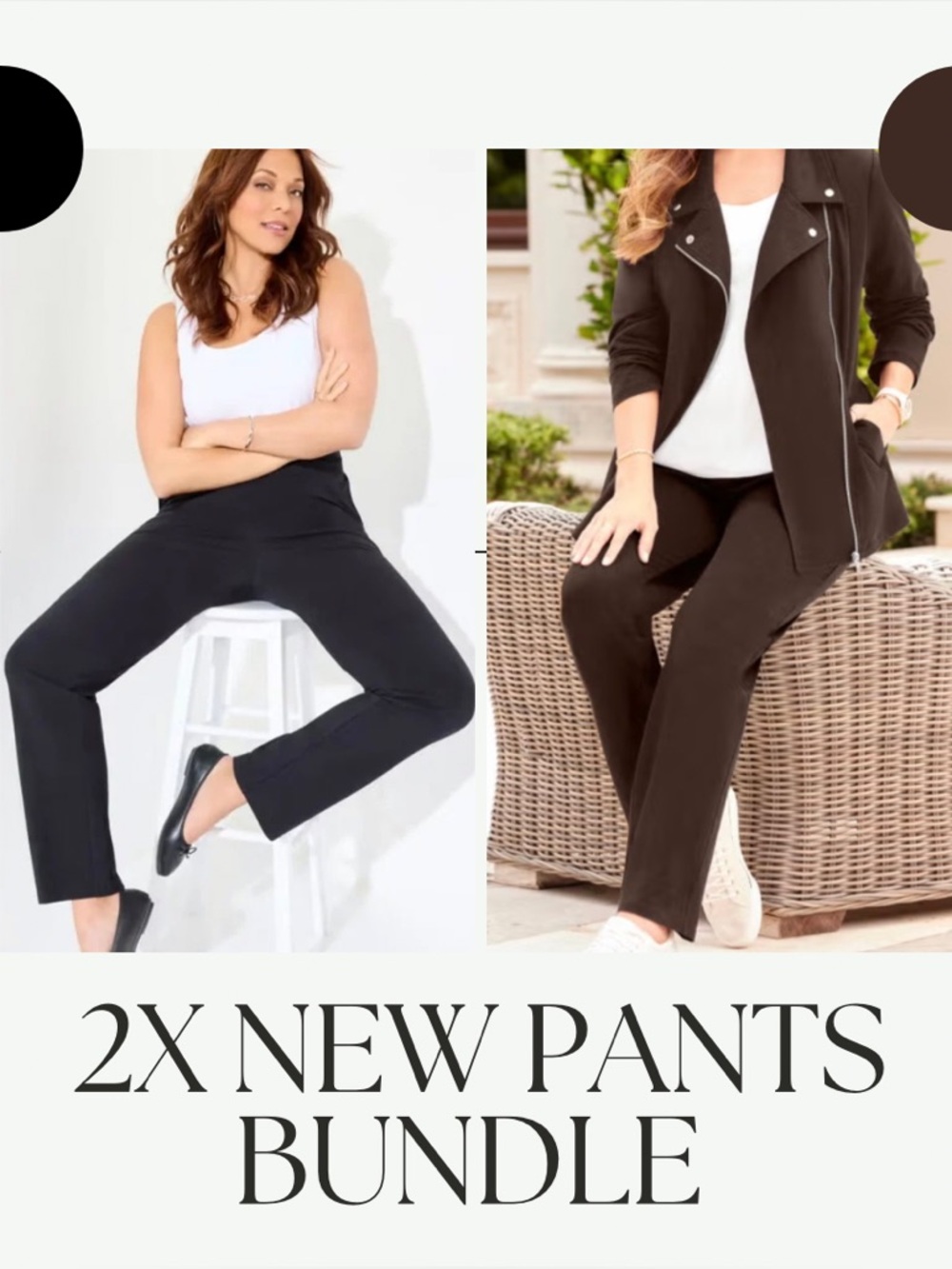 Catherine’s Suprema Pants Straight Leg NWT Bundle Black & Brown